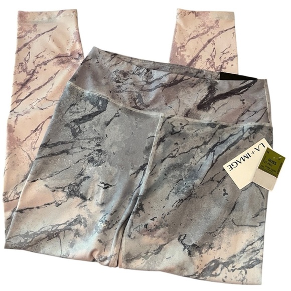 LA Image Marble Print Leggings, size XL - Picture 3 of 9
